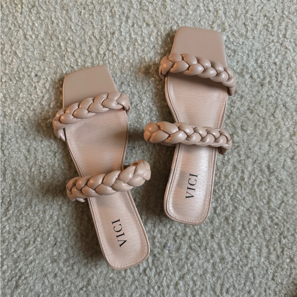 Vici braided square toe sandal